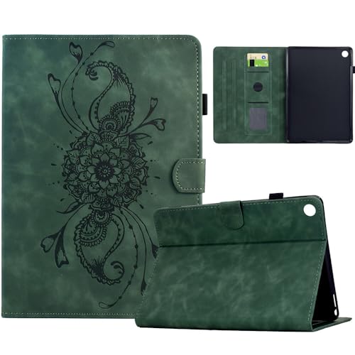 Étui Samsung Galaxy Tab A 10.1 2019 SM-T510 avec motif central relief et fentes portefeuille