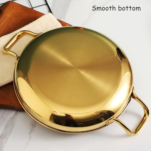 Stainless Steel Paella Pan, Nonstick Seafood & Lobster Dish, Double Riveted Handle, Induction Safe, Ideal for Home, Restaurant, or Camping Use