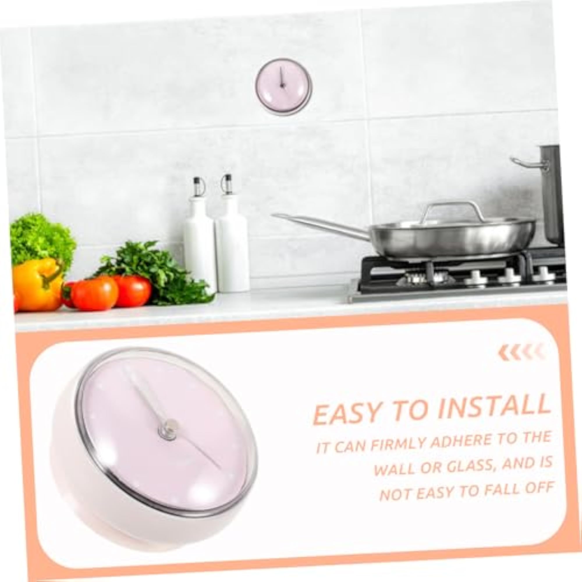 3pcs Mini Shower Clock with Cup, Decorative Wall Clock