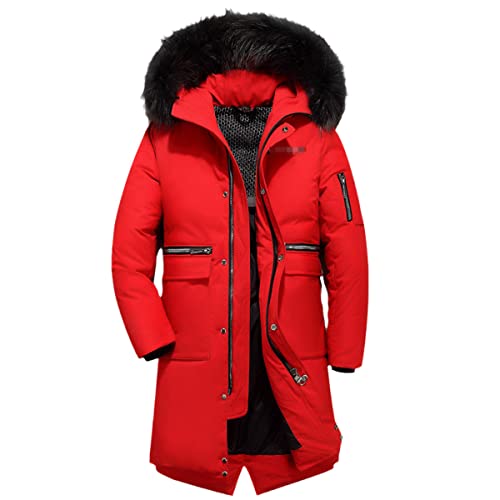 Manteau chaud homme et femme pour hiver rigoureux, doudoune longue rouge grand froid XXXXL
