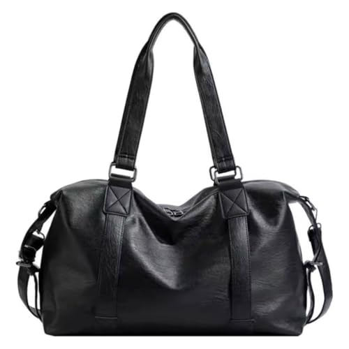 Bolsa Feminina Couro Grande Social Academia Viagem Reforçada Impermeável, Couro Sintético (Preto)