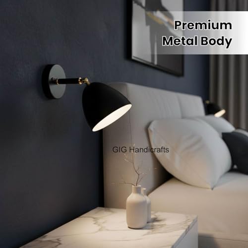Image of GIG Handicrafts Lighting fixtures Mounted on the wall Study, Living Room, and Bedroom Industrial Sconce, E27 Base Antique wall lamp with Antique Swing Movement arm, Black