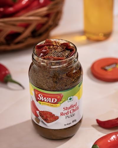 Image of SWAD Stuffed Red Chilli Pickle 400 gm Each | Pack of 2