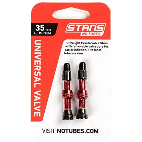 Stan's NoTubes Universal Presta Valve Stems - Aluminium - Red - 35mm - Pair Cover