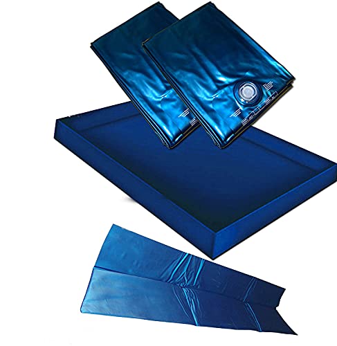 Hardside Wasserbetten Wasserkern Wasserbettmatratze Wasserbett Matratze DUAL Duo + Sicherheitswanne Auslaufwanne Wanne Standup Liner + Thermo Trennwand Thermotrennwand (180 x 200 cm F0 + F2)