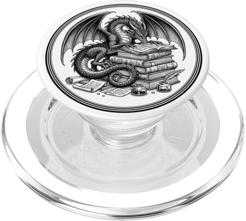 Amante de los Libros Libros de Lectura de Dragones Bibliotecario de Lectura de ratón PopSockets PopGrip para MagSafe
