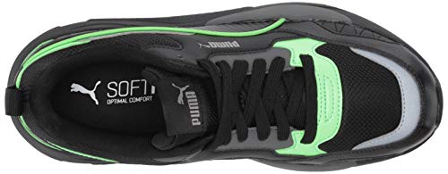 PUMA PUMA Men's X-Ray 2 Sneaker, Square Black-Black-Elektro Green-Steel Gray-Dark Shadow, 13