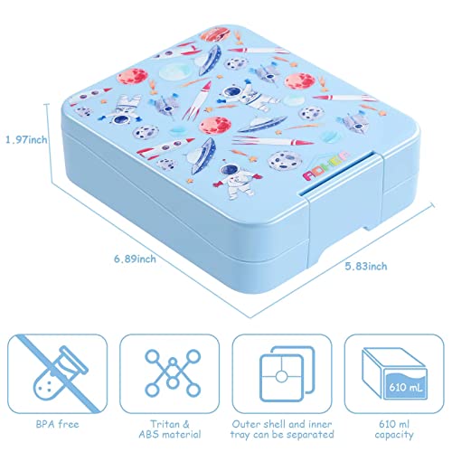 Aohea Bento Lunch Box For Kids: Bento Boxes Bpa Free Kids Lunch Box 4 Compartment Toddler Bento Box Tritan Lunch Boxes Toddler Lunch Containers For Daycare Or School(Astronaut) #TOP1