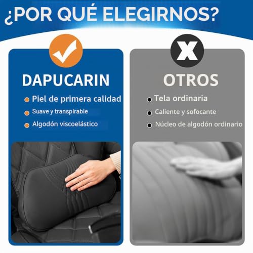 Miniatura 5 de Dapucarin Cojín Lumbar Coche Con Esponja Memoria, Cojin De Soporte Espalda Ergonómico Para Silla De Oficina, Respaldo Lumbar Almohada De Apoyo Para Asiento De Automóvi, Negro, 1 Pieza