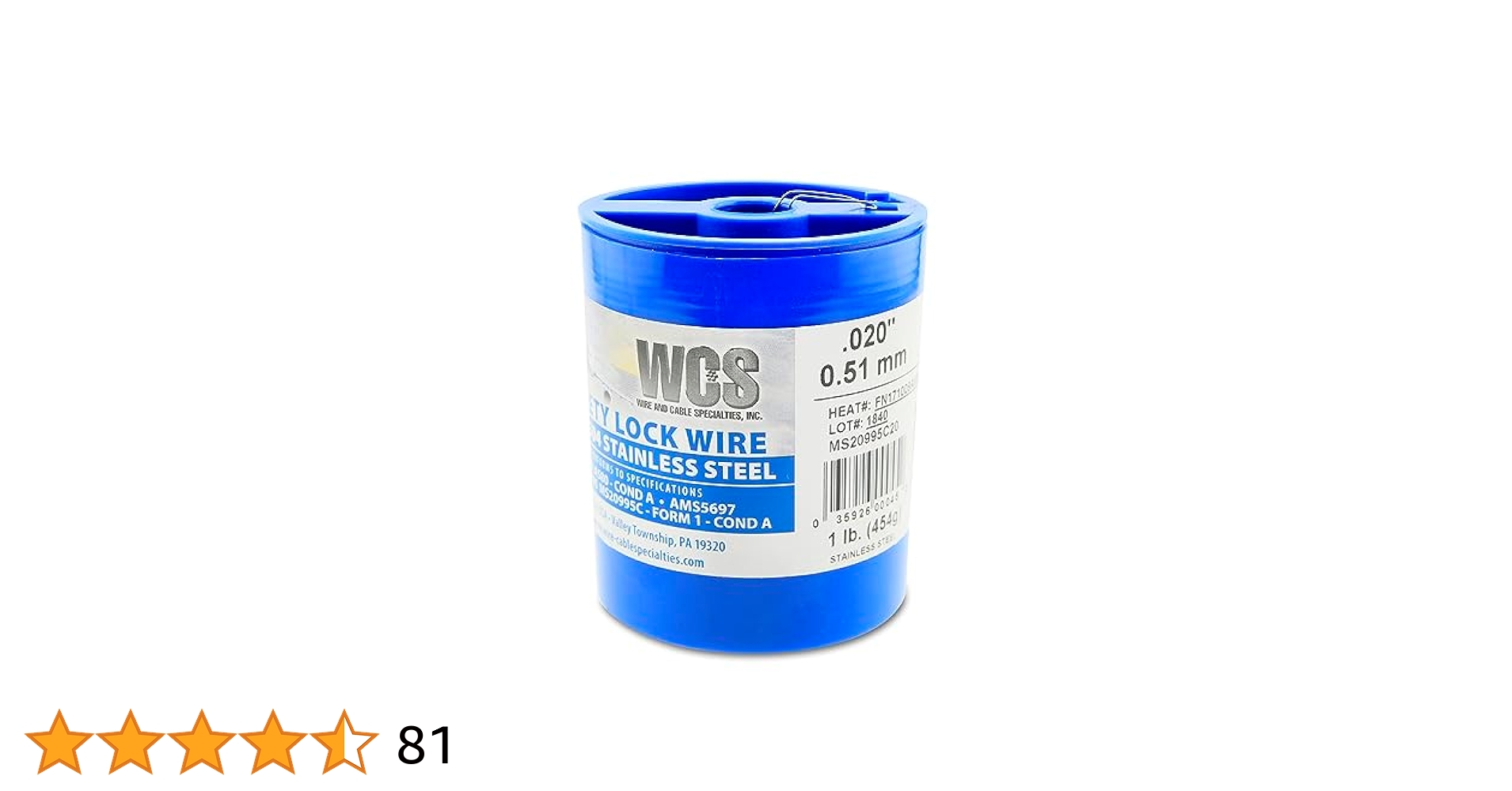 Amazon.co.jp: ロックワイヤー T302/304ステンレス NASM20995