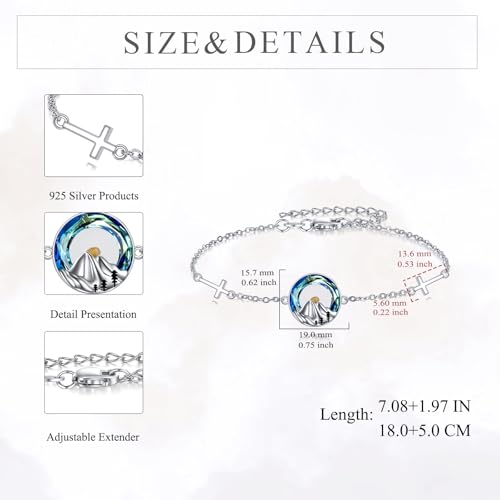 Image of AOBOCO Mustard Seed Bracelet 925 Sterling Silver Cross Bracelets Christian Faith Jewelry Gift for Women