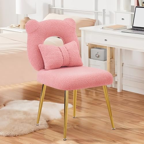 Ckaff Fauteuil Coiffeuse, Fauteuil de Salon Chaise Coiffeuse avec Coussin Amovible et Pied Métal,...
