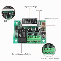 Greluma 2 Stück 12V Temperaturregler Modul, Anzeigen-digitales Thermostat-Modul mit Wasserdichter NTC-Sonde -50~110℃, Elektronischer Temperatur-Temp-Kontrollmodul Schalter – Ansicht 4