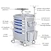Stand Steady Emergency Crash Cart | Mobile Medical Cart with Drawers & Customizable Storage Bins | Medical Supply Cart with IV Pole, Cardiac Board, O2 Holder & UL-Safety Power Strip | Easy Assembly