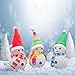 YAKii Christmas Decorations 7.3'' LED Snowmen Lamp Color Changing with Colorful Hat & Scarf Christmas Desk Decoration for Battery Operated Indoor Home Holiday Decorations,Set of 3