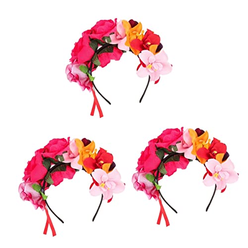Bandeau floral Halloween confortable lot de 3 serre-têtes sans douleur