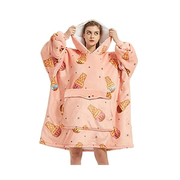 Wenlia Übergroße Hoodie Sweatshirt für Erwachsene, Sherpa Decke Sweatshirt Flanell Hoodies Giant Plüsch Pullover Decke…