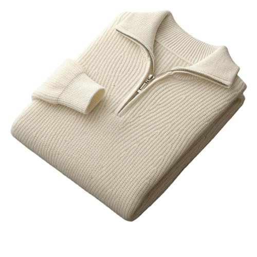 Pull en tricot cachemire épais fermeture éclair isolation thermique homme