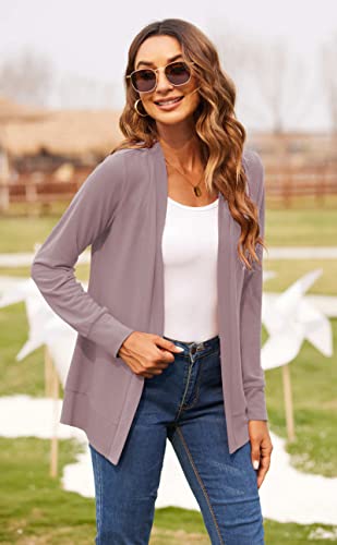 Image of Womens Casual Lightweight Long Sleeve Cardigan Flowy Soft Open Front Knit Cardigan Sweaters