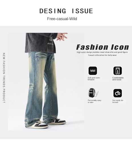 Jeans Pants Trouser Denim Spring and Autumn High Street Hip Hop Classic Micro Horn Retro Men4