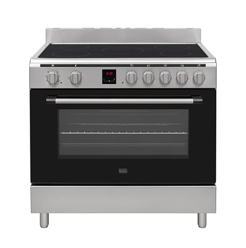 Black+Decker 90cm Freestanding Electric Cooker, Ceramic Hob + Multifunction Oven, Inox Model Number – BXOFV905.001TVX MADE IN TURKEY