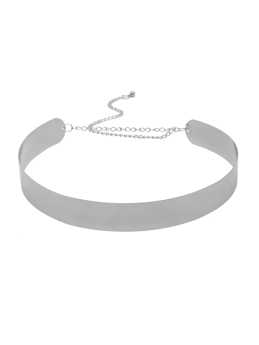 YouBella Jewellery Celebrity Inspired Adjustable Metal Plate Type Golden Kamarband Waist Belt for Women/Girls (Silver) 3