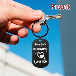 Valentines Day Gifts For Him Keychain, Wedding Anniversary, Birthday, Christmas, For Husband Boyfriend, Black