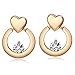 YAZILIND 18K Plaqué Or Bijoux Féminins Exquis Strass Boucles D'oreille en Forme de Coeur