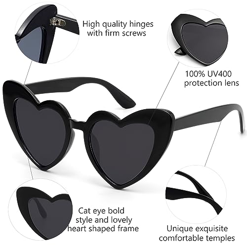 LIKSMU Heart Sunglasses for Women Trendy Cat Eye Love Shaped Sun glasses by LIKSMU - Used condition - Image 3
