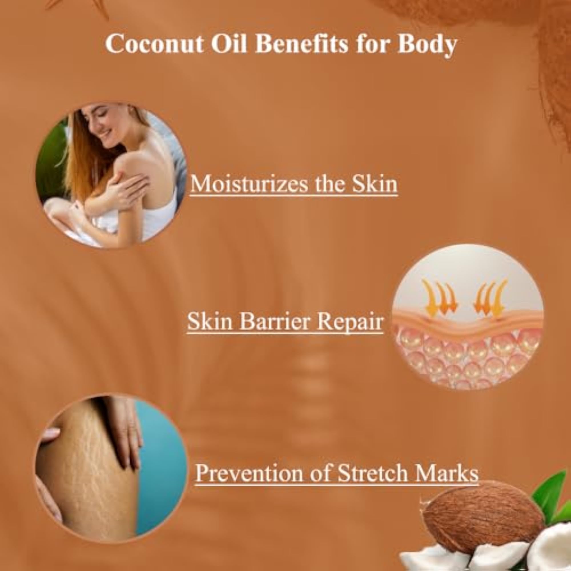 100% Pure Cold Pressed Coconut Oil for Body and Hair