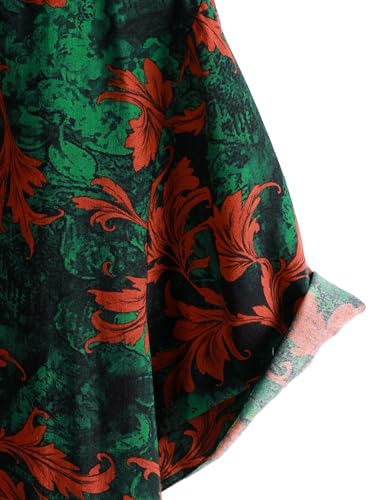 Image of JOTOOK Mens Hawaiian Shirt Short Sleeve Button Down Tropical Shirts Casual Floral Summer Beach Shirt