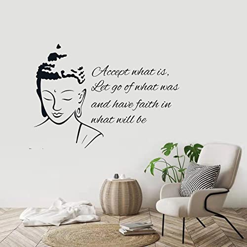 shimengran Culture religieuse Temple citations bouddha Stickers muraux Yoga vinyle décor à la maison salon chambre Stickers muraux peintures murales amovibles Cover
