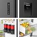 Hisense PureFlat 541L American Fridge Freezer RS3P558NMFD with Non-Plumbed Water Dispenser, Black Stainless Steel - D Rated