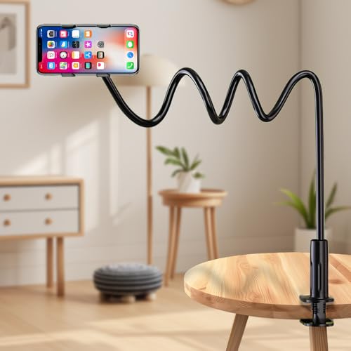 SKIKHN Handy Halter für Bett, 138cm Schwanenhals Handyhalterung für Bett, Schwanenhals Handy Halterung, Flexible Lang Arm Handys Ständer, 360° Drehbar, Verstellbar für iPhone, Samsung SKIKHN Handy Halter für Bett, 138cm Schwanenhals Handyhalterung für Bett, Schwanenhals Handy Halterung, Flexible Lang Arm Handys Ständer, 360° Drehbar, Verstellbar für iPhone, Samsung