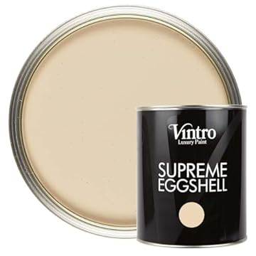Vintro Paint | Satin Furniture Paint | Dark Cream | Wood | Trim | Metal | Eggshell Finish | 1 Litre (Old Lace)