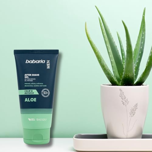 Babaria - After Shave Hombre Con Aloe Vera | Crema Hidratante Facial Para Después Del Afeitado | Crema Cara Hombre Refrescante Y Calmante | After Shave Con Aloe Vera - imagen 6