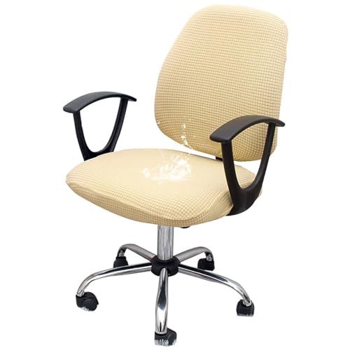 Set di 2 coprisedia da ufficio, impermeabili, in spandex, elastici, protezione per sedia girevole, design diviso, per sedie da computer, facili da pulire
