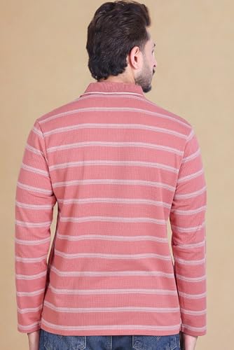 Image of SANE ORIGINALS Full Sleeves Textured Polo Tshirt for Men with Pocket || Long Sleeves Collar and Pocket T-Shirt for Men