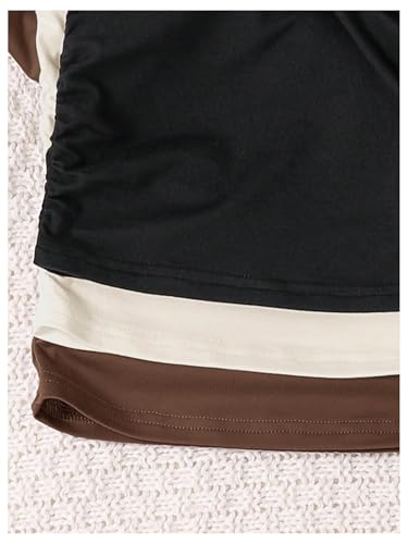 OYOANGLE Toddler Girl's 3 Pack Long Sleeve Ruched T Shirts Crew Neck Plain Tees Basic Layering Tops4