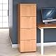 office hippo Strapazierfähiger Aktenschrank, robuster Schubladenkasten, Büroschrank mit Anti-Kipp-Mechanismus, abschließbarer Bürostauraum für A4- oder Kanzleiakten-Ablage, Buche, 4 Schubladen