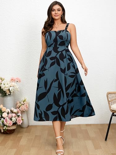 Image of RWJ Women's Plus Size Dresses with Pockets V-Neck Sleeveless Maxi Dress for Wedding Guest Dress Formal Cocktail