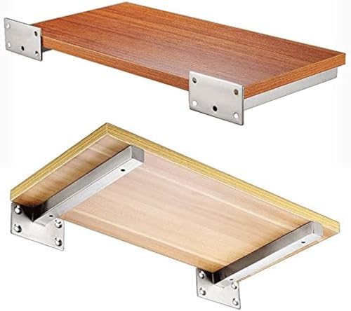 Support d'étagère flottant invisible en acier brossé 400mm pour fixation murale robuste
