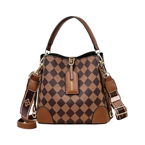 Bolso bandolera vintage para mujer de cuero sintético miniatura 1