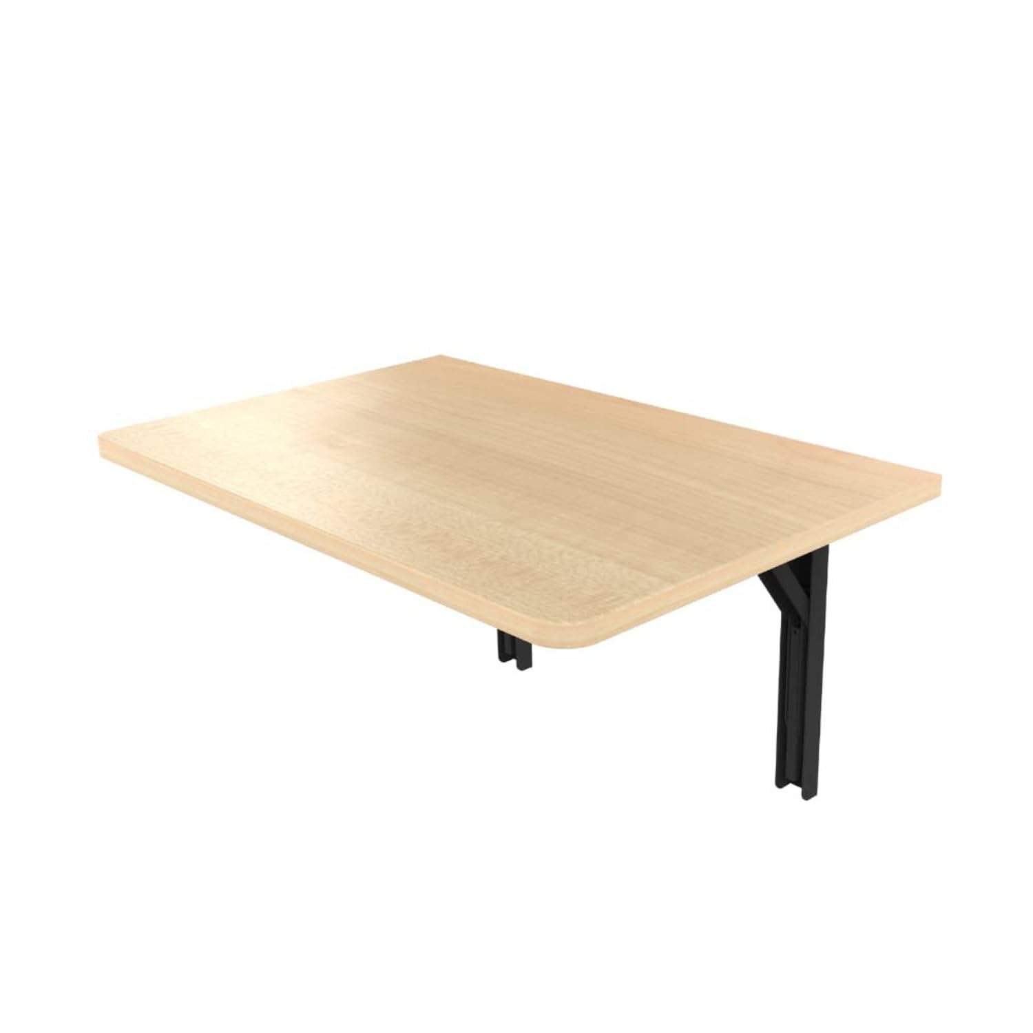 InnoFur Den Wall Mounted Folding Study Table for Home & Office | Space Saving Laptop Desk for Study, Reading & Work from Home | Wooden Foldable Wall Desk| Small 65x40 cm | Beige