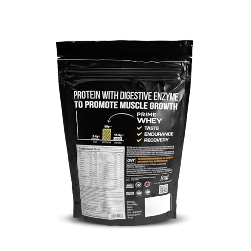 QNT Prime Whey Protein Powder | Irish Chocolate, 500 gm | Triple Blend of Whey Isolate, Concentrate & Hydrolysate | 25g Protein, 5.6g BCAA per Scoop | Best Whey Protein Powder for Men & Women