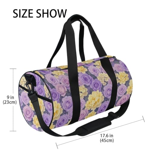Bolsa deportiva de gimnasio unisex para deportes de viaje con estampado floral 4