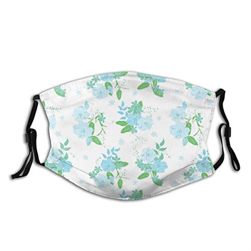 ALLMILL Blühende Frühlingsblumen und Blätter im englischen Landhausstil Staubwaschbarer wiederverwendbarer Filter und wiederverwendbarer Mund Warmes winddichtes Baumwollgesicht