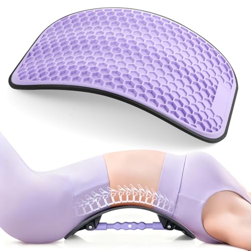 WOYKTER Back Stretcher for Lower Back Pain Relief | Wide Adjustable Honeycomb Lumbar Support Board | Soft Back Cracker Sciatica Pain Relief & Spinal Decompression | Portable Home Office Travel