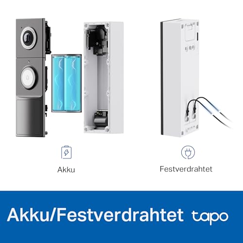Tapo D235 Video-Türklingel Akku/Festverdrahtet (Video Doorbell) | Türklingel mit Kamera, 2K 5MP, Farbe Nachtsicht, 180° ultrabreiten Sichtfeld, 10000 mAh Nicht entfernbarer Akku, Mit Chime, Alexa – Bild 4