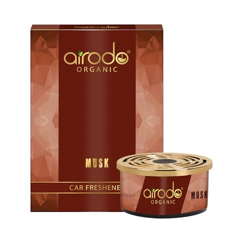 Image of Airodo One Musk Organic Car Perfume, Strong Fiber Air Freshener to Freshen'up Your Car - Car Accessories interior car perfumes and fresheners (50g with 2 Refill)